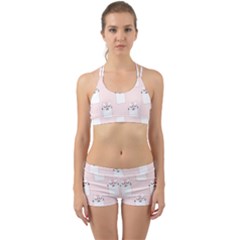 Pattern Pink Cute Sweet Fur Cats Back Web Gym Set by Sarkoni