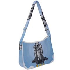 Rocket Shuttle Spaceship Science Zip Up Shoulder Bag by Sarkoni