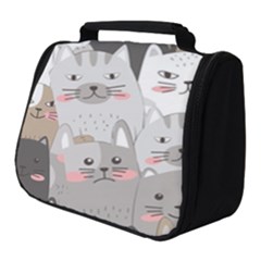 Cute Cats Seamless Pattern Full Print Travel Pouch (small) by Sarkoni