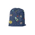Cat Cosmos Cosmonaut Rocket Drawstring Pouch (Medium) View2