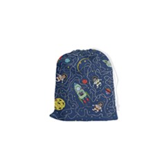 Cat Cosmos Cosmonaut Rocket Drawstring Pouch (xs) by Grandong