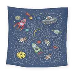 Cat Cosmos Cosmonaut Rocket Square Tapestry (large) by Grandong