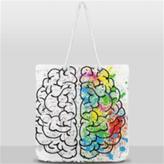 Brain Mind Psychology Idea Drawing Full Print Rope Handle Tote (large) by Grandong