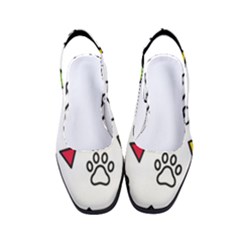 Dog Paw Seamless Pattern Footprint Bone Women s Classic Slingback Heels by Grandong