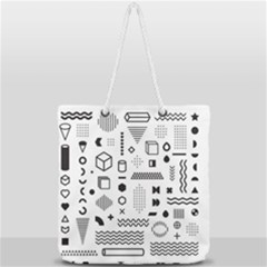 Pattern Hipster Abstract Form Geometric Line Variety Shapes Polkadots Fashion Style Seamless Full Print Rope Handle Tote (large) by Grandong