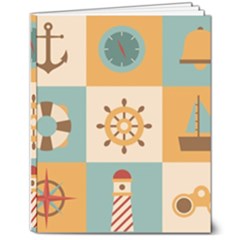 Nautical Elements Collection 8  X 10  Softcover Notebook by Grandong