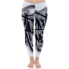 Hip Hop Music Drawing Art Graffiti Classic Winter Leggings by Sarkoni