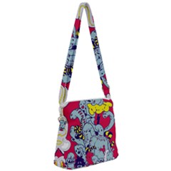 Fresh Urban Cartoon Monster Illustration Cartoon Character Text Zipper Messenger Bag by Sarkoni