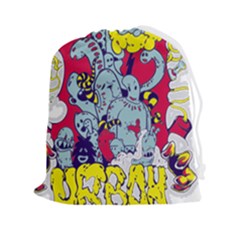 Fresh Urban Cartoon Monster Illustration Cartoon Character Text Drawstring Pouch (2xl) by Sarkoni