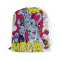 Fresh Urban Cartoon Monster Illustration Cartoon Character Text Drawstring Pouch (2XL) View1