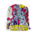 Fresh Urban Cartoon Monster Illustration Cartoon Character Text Drawstring Pouch (2XL) View2