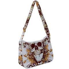 Harvest Of Fear Logo Illustration Skull Pistol Zip Up Shoulder Bag by Sarkoni