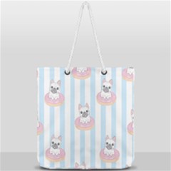 French Bulldog Dog Seamless Pattern Full Print Rope Handle Tote (large) by Bedest