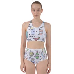Drinks Cocktails Doodles Coffee Racer Back Bikini Set by Apen