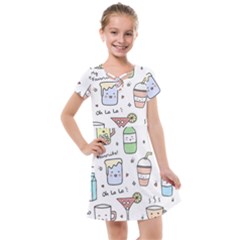 Drinks Cocktails Doodles Coffee Kids  Cross Web Dress by Apen