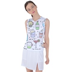 Drinks Cocktails Doodles Coffee Women s Sleeveless Sports Top by Apen