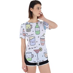 Drinks Cocktails Doodles Coffee Perpetual Short Sleeve T-shirt by Apen