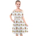 Fries Taco Pattern Fast Food Kids  Cut Out Shoulders Chiffon Dress View1