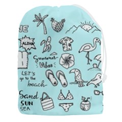 June Doodle Tropical Beach Sand Drawstring Pouch (3xl) by Apen