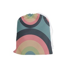 Circles Design Pattern Tile Drawstring Pouch (large) by Ravend