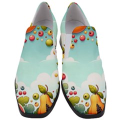 Fruits Sweet Papaya Orange Pattern Women Slip On Heel Loafers by Ravend
