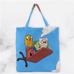 Cartoon Adventure Time Jake And Finn Grocery Tote Bag by Sarkoni