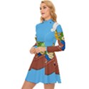 Cartoon Adventure Time Jake And Finn Long Sleeve Velour Longline Dress View2
