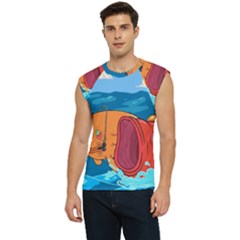 Adventure Time Fish Landscape Men s Raglan Cap Sleeve T-shirt by Sarkoni