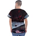 Artistic Creepy Dark Evil Fantasy Halloween Horror Psychedelic Scary Spooky Men s V-Neck Scrub Top View2