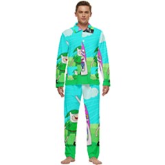Adventure Time The Legend Of Zelda Parody Men s Long Sleeve Velvet Pocket Pajamas Set by Sarkoni