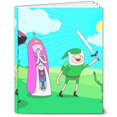 Adventure Time The Legend Of Zelda Parody 8  X 10  Softcover Notebook by Sarkoni