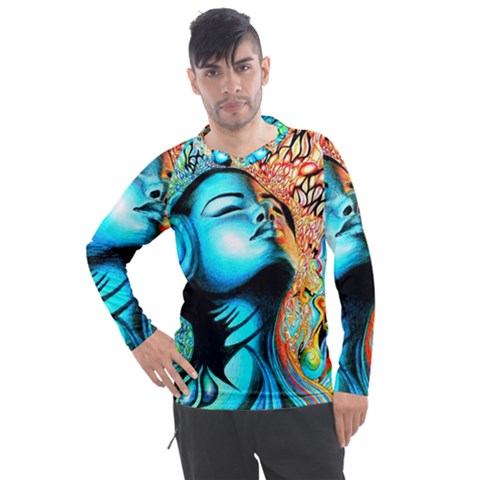 Color Detail Dream Fantasy Neon Psychedelic Teaser Men s Pique Long Sleeve T-shirt by Sarkoni