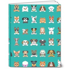 Different Type Vector Cartoon Dog Faces 8  X 10  Hardcover Notebook by Bedest