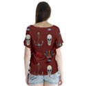 Tattoo Old School Background Pattern V-Neck Flutter Sleeve Top View2