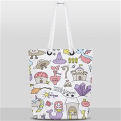 Fantasy Things Doodle Style Vector Illustration Full Print Rope Handle Tote (small) by Bedest
