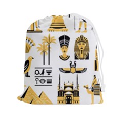 Egypt Symbols Decorative Icons Set Drawstring Pouch (2xl) by Bedest