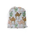 Camels Cactus Desert Pattern Drawstring Pouch (Large) View2