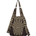 Hamsa Hand Drawn Symbol With Flower Decorative Pattern Center Zip Backpack View2