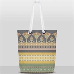Seamless Pattern Egyptian Ornament With Lotus Flower Full Print Rope Handle Tote (small) by Hannah976