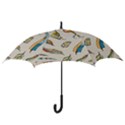 Vector Boho Doodle Feathers Seamless Pattern Illustration Hook Handle Umbrellas (Large) View3