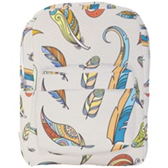 Vector Boho Doodle Feathers Seamless Pattern Illustration Full Print Backpack by Hannah976