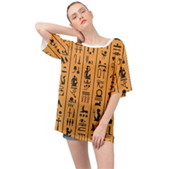 Egyptian Hieroglyphs Ancient Egypt Letters Papyrus Background Vector Old Egyptian Hieroglyph Writing Oversized Chiffon Top by Hannah976