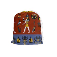 Ancient Egyptian Religion Seamless Pattern Drawstring Pouch (large) by Hannah976