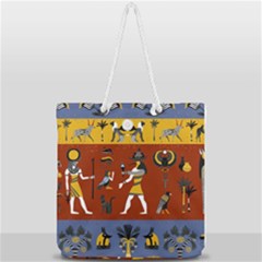 Ancient Egyptian Religion Seamless Pattern Full Print Rope Handle Tote (large) by Hannah976