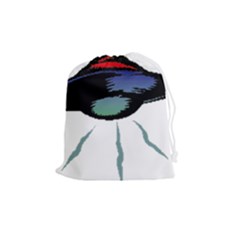 Alien Unidentified Flying Object Ufo Drawstring Pouch (medium) by Sarkoni