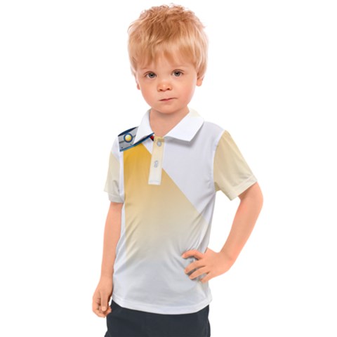 Blue Ufo Illustration Unidentified Flying Object Cartoon Kids  Polo T-shirt by Sarkoni