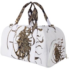 Psychedelic Art Drawing Sun And Moon Head Fictional Character Burner Gym Duffel Bag by Sarkoni