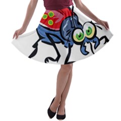 Bug Black Insect Animal A-line Skater Skirt by Sarkoni