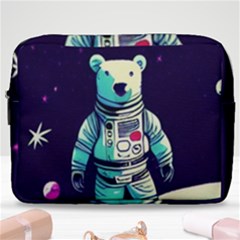 Bear Astronaut Futuristic Make Up Pouch (large) by Bedest