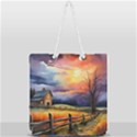 Rural Farm Fence Pathway Sunset Full Print Rope Handle Tote (Large) View1